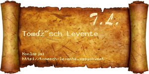 Tomásch Levente névjegykártya