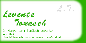 levente tomasch business card